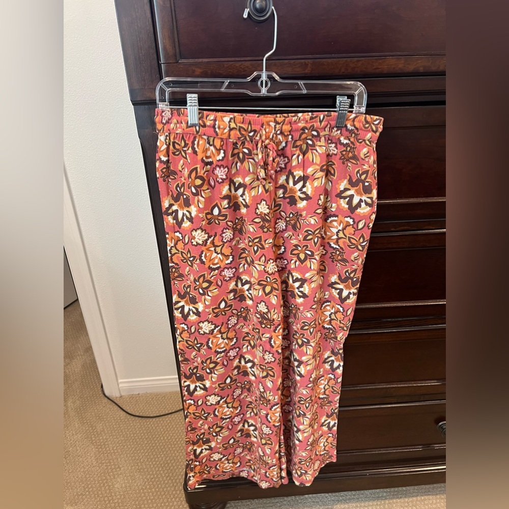 Hurley Womens salmon,brown& yellow Casual Beach Pants Medium